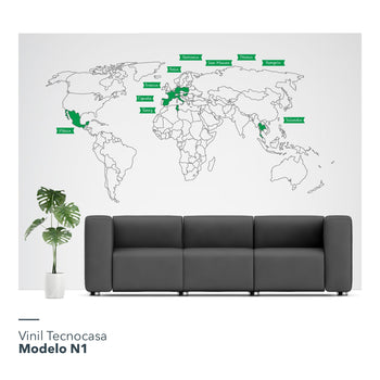 Vinil Tecnocasa / Modelo N: Mapa Mundial