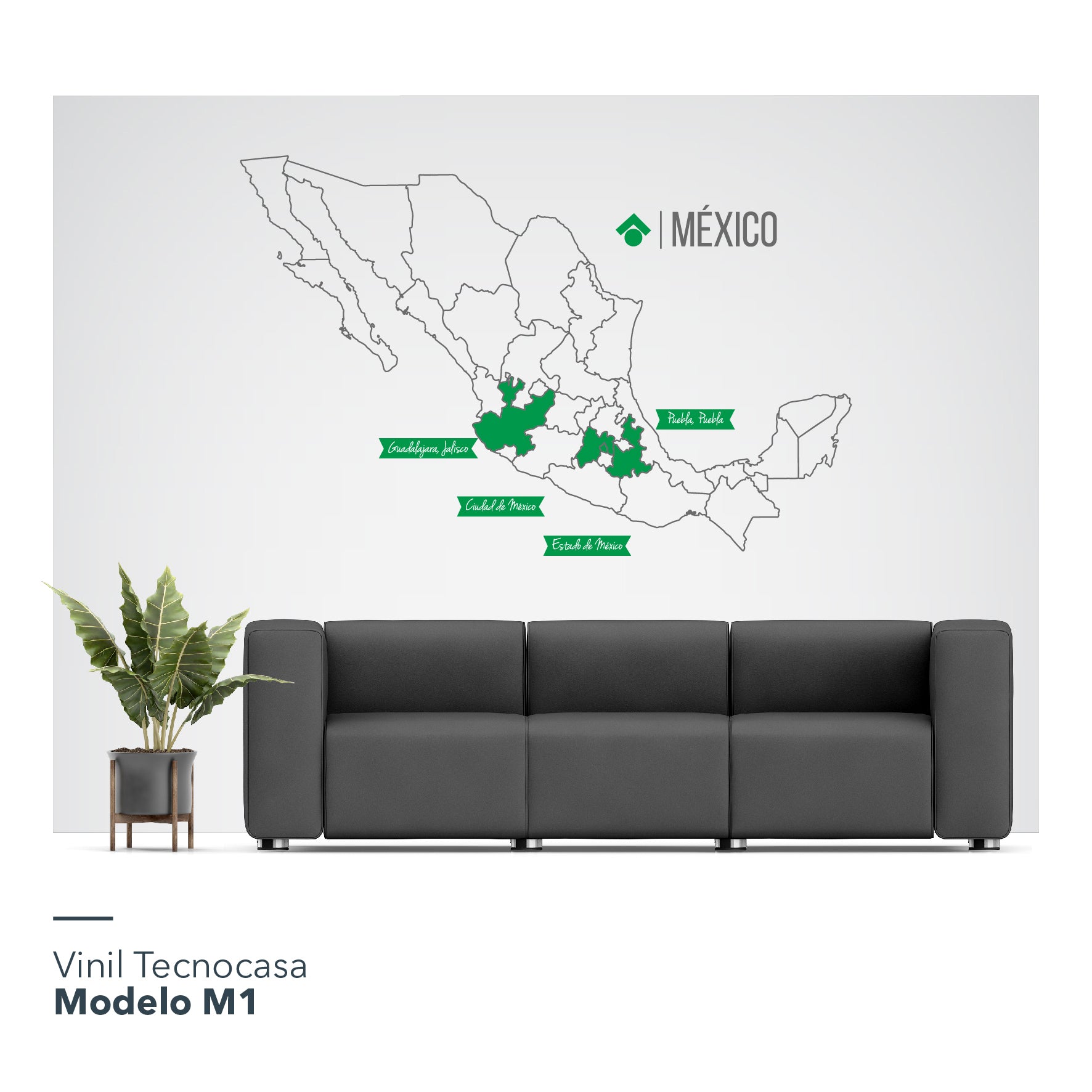 Vinil Tecnocasa / Modelo M: Mapa de México