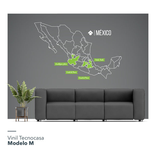 Vinil Tecnocasa / Modelo M: Mapa de México