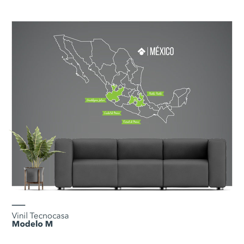 Vinil Tecnocasa / Modelo M: Mapa de México