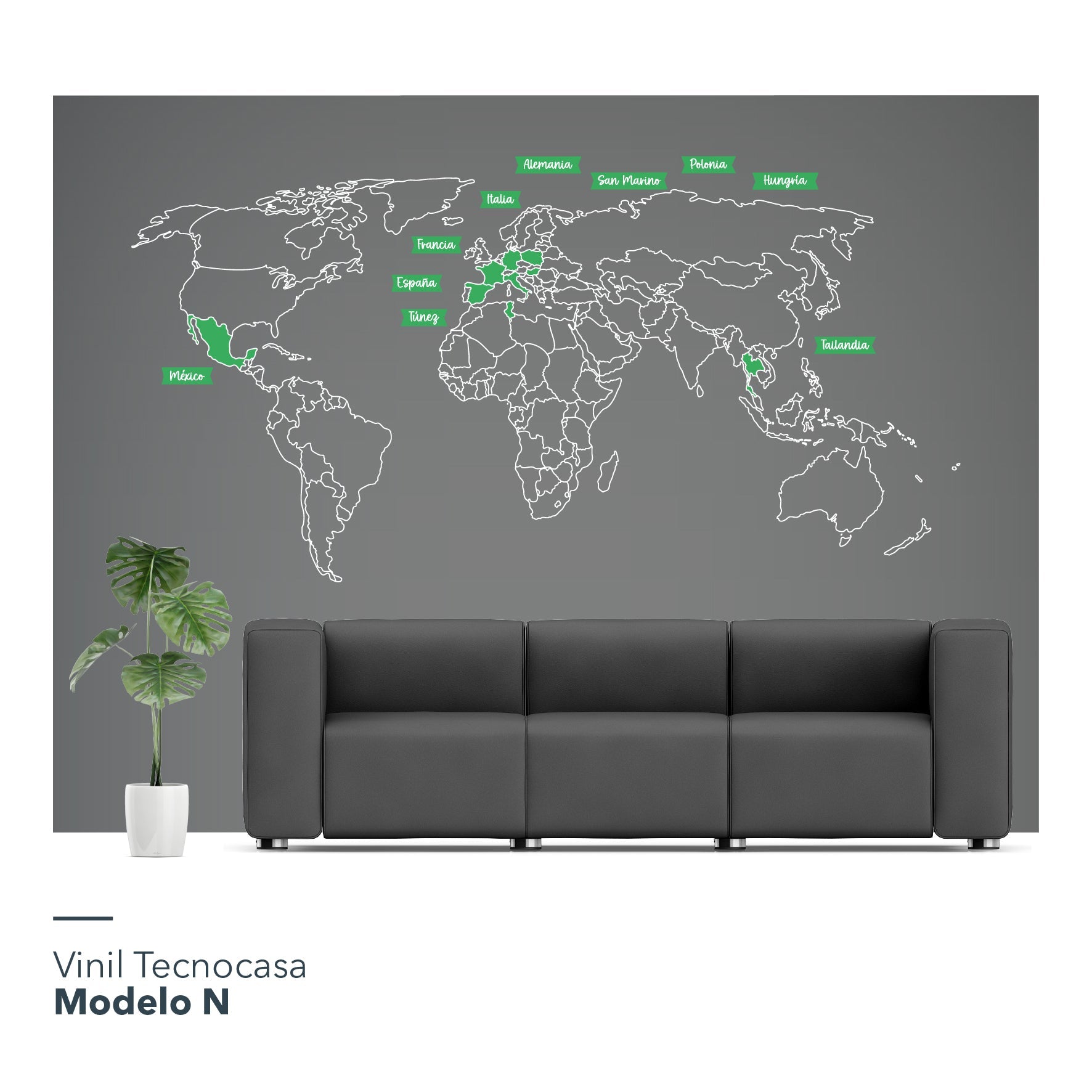 Vinil Tecnocasa / Modelo N: Mapa Mundial