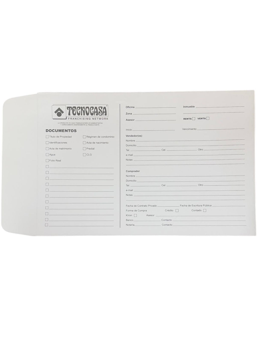 Sobre de Expediente Tecnocasa